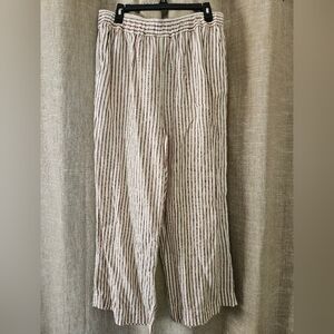 Artisan NY Linen Cropped Maroon & Cream Pants XL